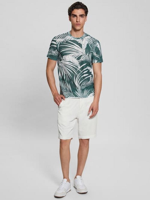 Guess Gauze Baja Palm Tee Groen | GUESS-SN30636