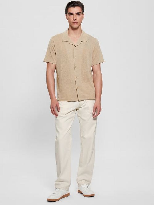 Guess Gauze Camp Shirt Beige | GUESS-SN31209