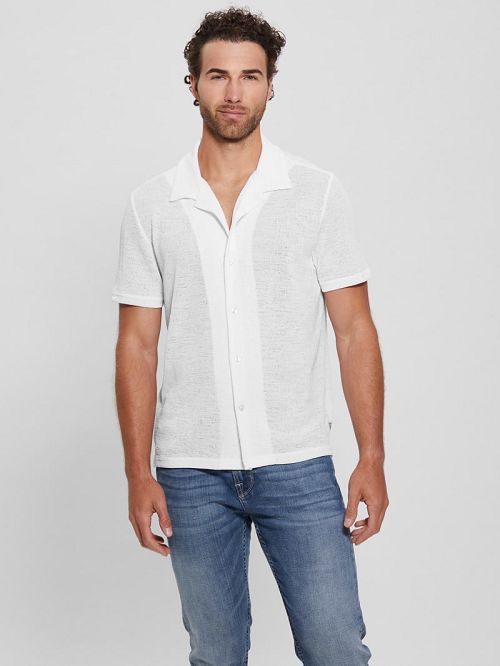 Guess Gauze Camp Shirt Wit | GUESS-SN31207