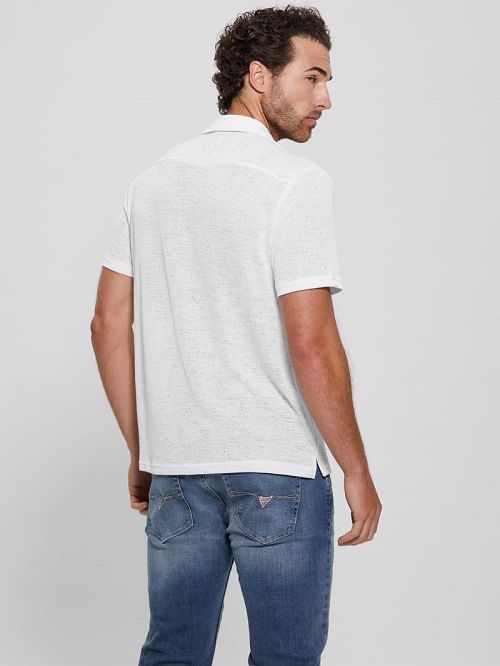 Guess Gauze Camp Shirt Wit | GUESS-SN31207