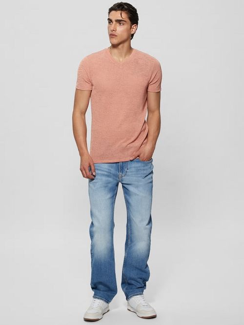 Guess Gauze V-Neck Tee Roze | GUESS-SN30546