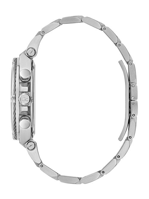Guess Gc Silver-Tone and Green Chronograph Watch Zilver | GUESS-SN31633