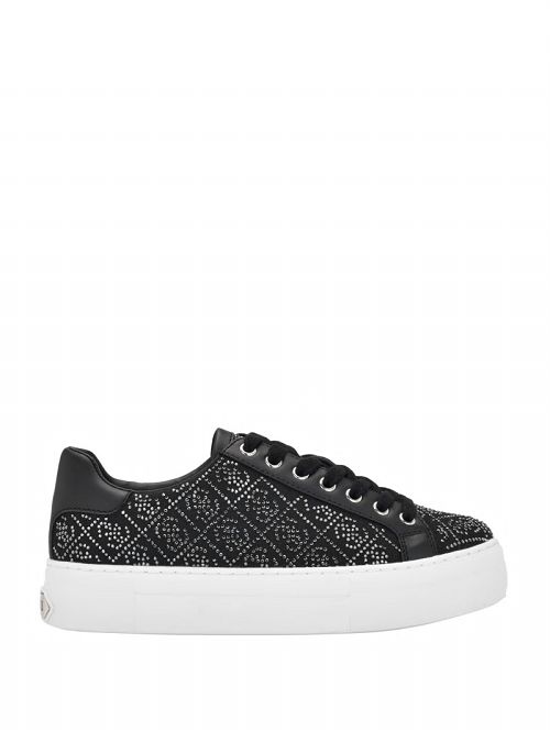 Guess Gelsen Rhinestone Logo Low-Top Sneakers Zwart | GUESS-SN29527