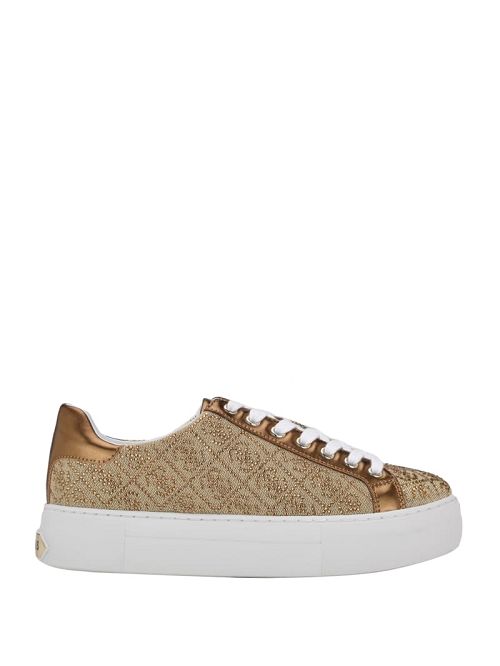 Guess Gelsen Rhinestone Logo Low-Top Sneakers Bruin | GUESS-SN29528