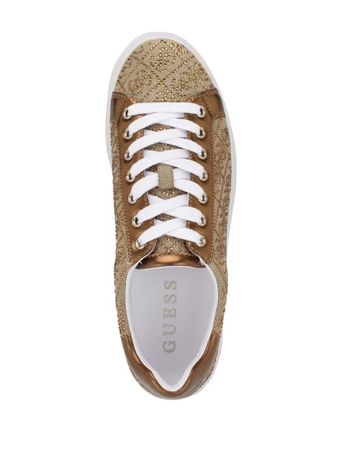 Guess Gelsen Rhinestone Logo Low-Top Sneakers Bruin | GUESS-SN29528