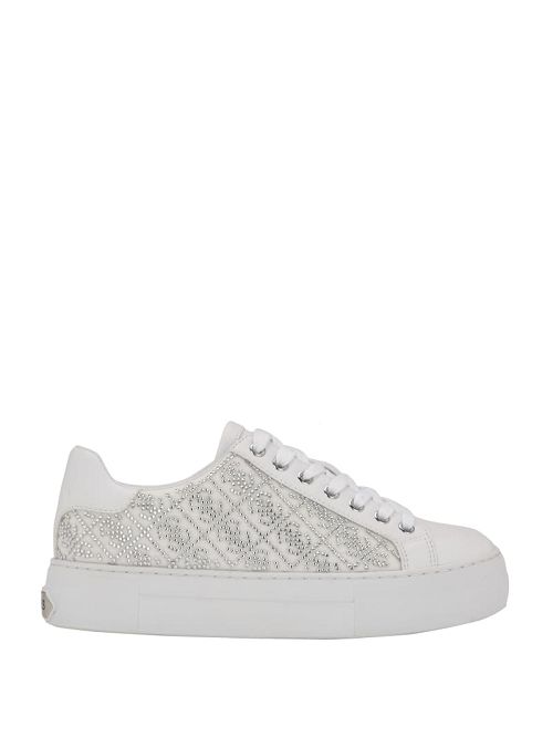 Guess Gelsen Rhinestone Logo Low-Top Sneakers Zilver | GUESS-SN29538