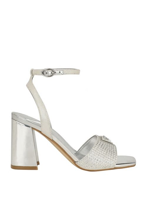 Guess Gelya Triangle Blocked Heels Zilver | GUESS-SN29766