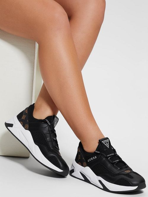Guess Geniver Knit and Quattro G Sneakers Zwart | GUESS-SN29498