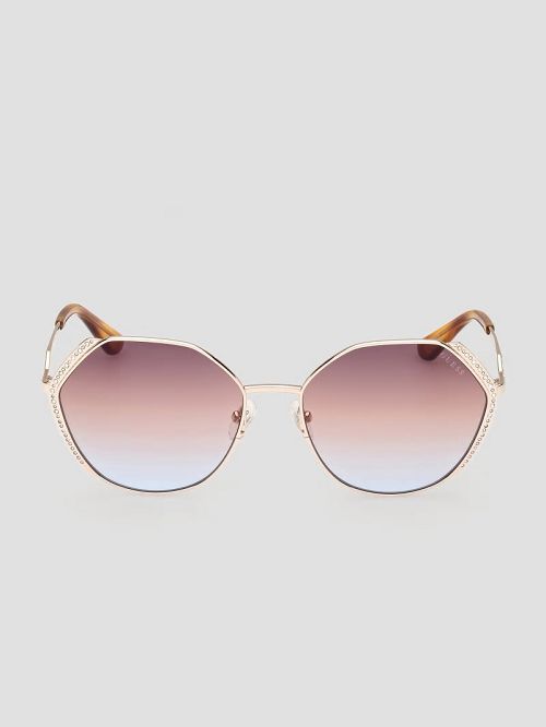 Guess Geometric Stone Sunglasses Roze | GUESS-SN30047