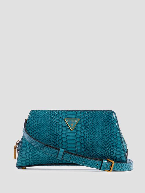 Guess Georgina Top-Zip Crossbody Blauw | GUESS-SN29154