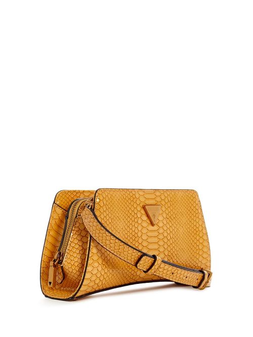 Guess Georgina Top-Zip Crossbody Geel | GUESS-SN28992