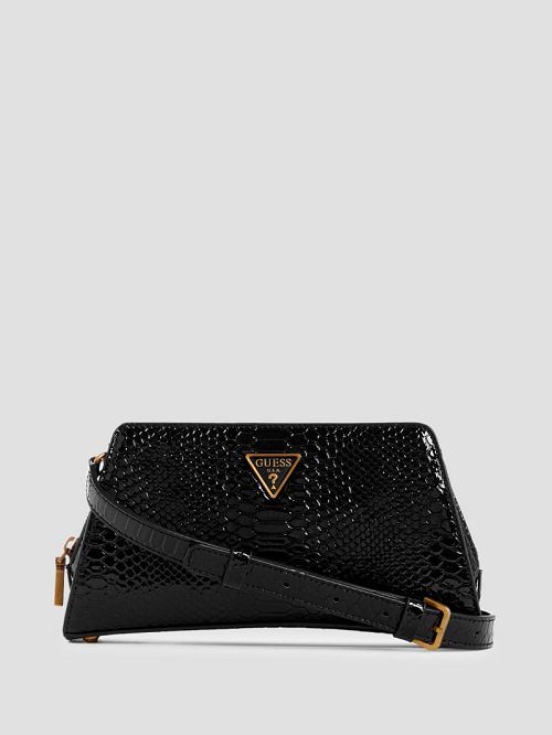 Guess Georgina Top-Zip Crossbody Zwart | GUESS-SN28967