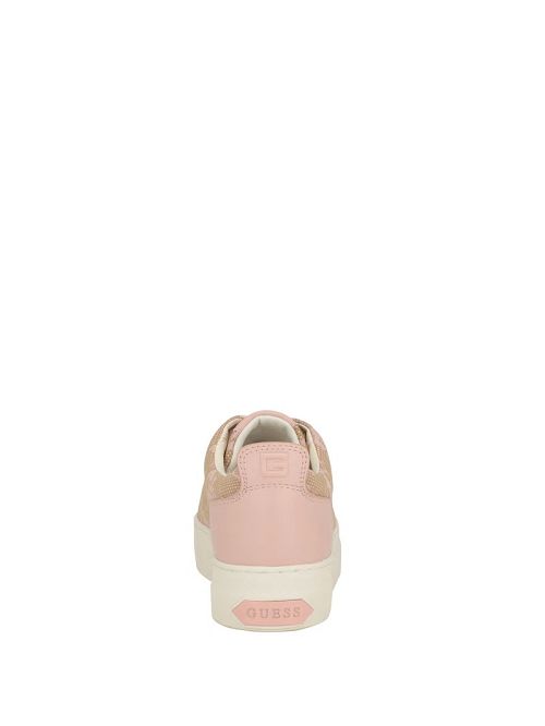 Guess Giaa Logo Print Low-Top Sneakers Beige | GUESS-SN29505
