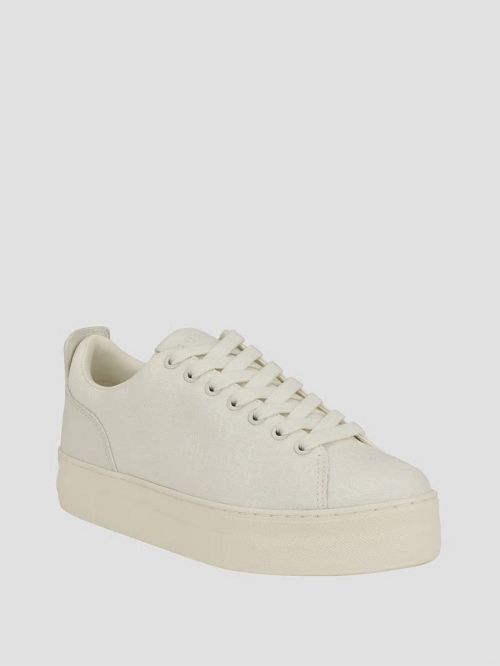 Guess Giaa Logo Print Low-Top Sneakers Wit | GUESS-SN29530