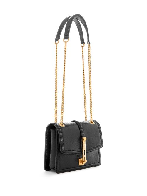 Guess Gilded Glamour Mini Convertible Crossbody Zwart | GUESS-SN28740