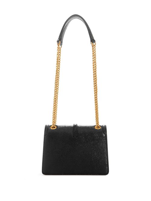 Guess Gilded Glamour Mini Convertible Crossbody Zwart | GUESS-SN28740