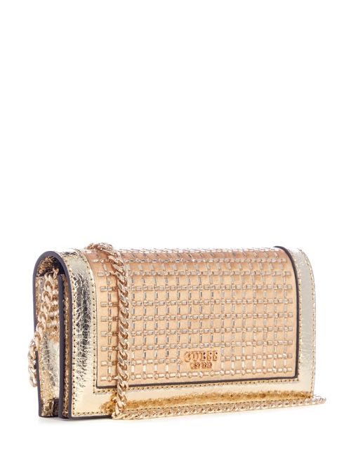 Guess Gilded Glamour Mini Crossbody Clutch Goud | GUESS-SN28777
