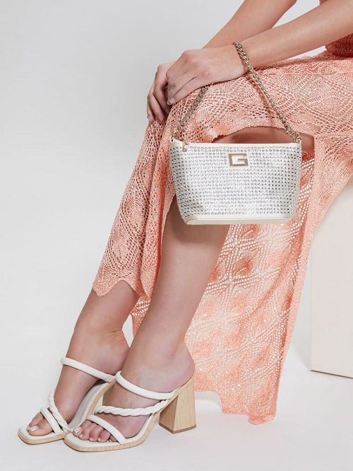 Guess Gilded Glamour Mini Top-Zip Bucket Bag Goud | GUESS-SN29129