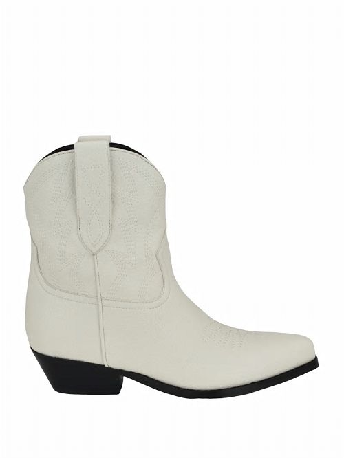 Guess Ginette Cowboy Ankle Booties Wit | GUESS-SN29900