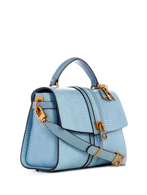 Guess Ginevra Textured Top Handle Crossbody Blauw | GUESS-SN29201