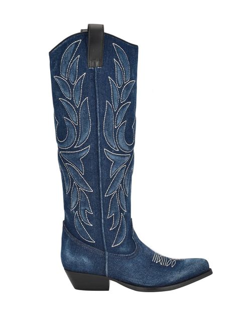 Guess Ginnifer Knee High Denim Cowboy Boots Blauw | GUESS-SN29928