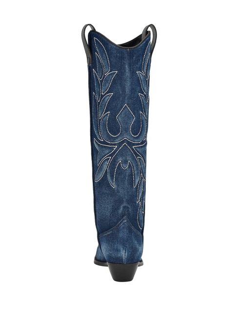 Guess Ginnifer Knee High Denim Cowboy Boots Blauw | GUESS-SN29928