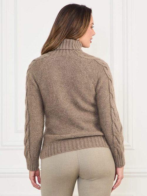 Guess Ginny Cable-Knit Sweater Bruin | GUESS-SN27489
