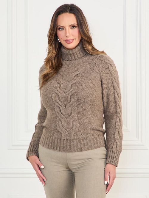 Guess Ginny Cable-Knit Sweater Bruin | GUESS-SN27802