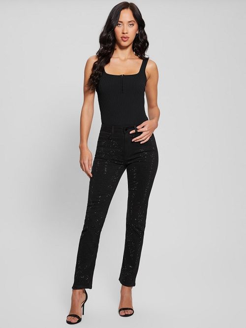 Guess Girly Satin Pants Zwart | GUESS-SN28198