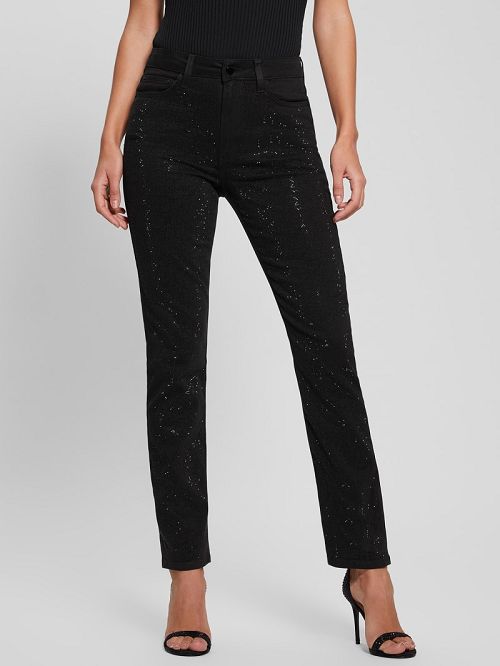 Guess Girly Satin Pants Zwart | GUESS-SN28198