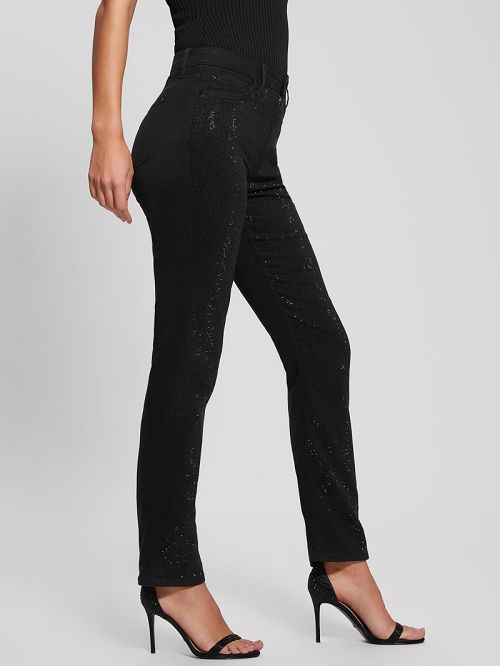 Guess Girly Satin Pants Zwart | GUESS-SN28198