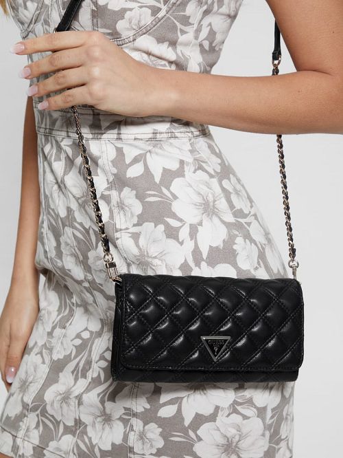 Guess Giully Crossbody Organizer Zwart | GUESS-SN29477