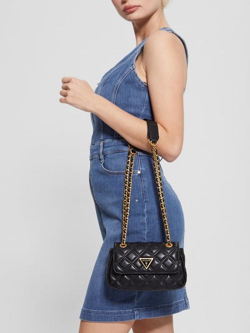 Guess Giully Mini Convertible Crossbody Zwart | GUESS-SN29138