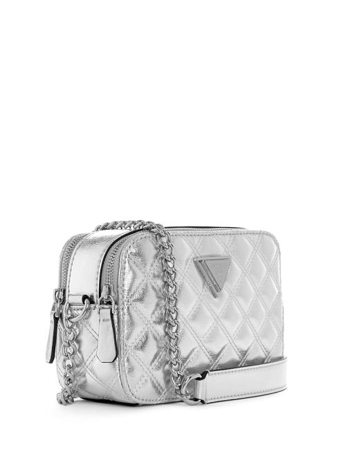 Guess Giully Quilted Camera Crossbody Zilver | GUESS-SN28954