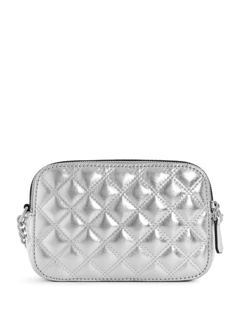 Guess Giully Quilted Camera Crossbody Zilver | GUESS-SN28954