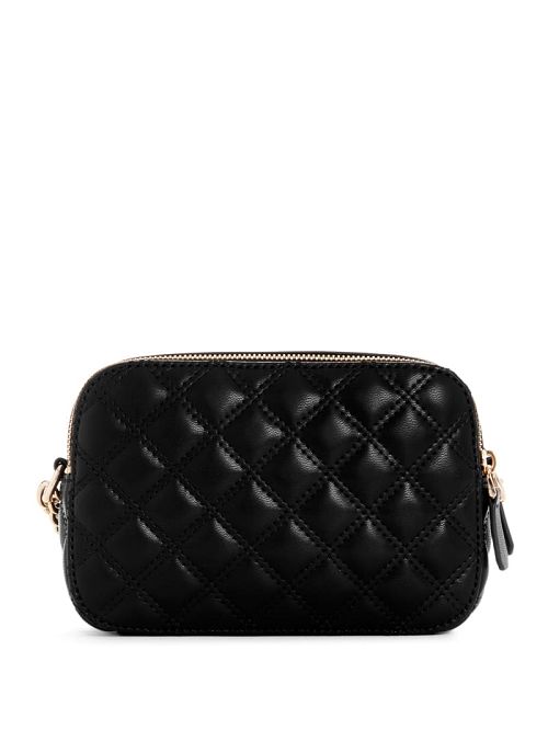 Guess Giully Quilted Camera Crossbody Zwart | GUESS-SN28779