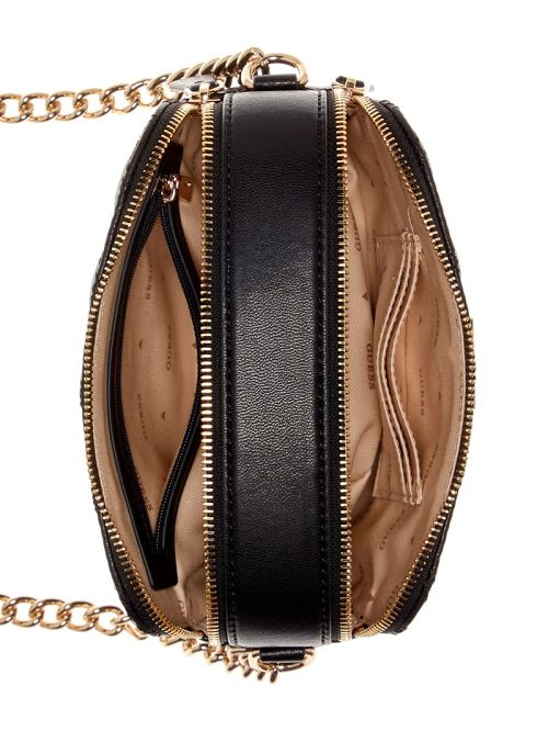 Guess Giully Quilted Camera Crossbody Zwart | GUESS-SN28779
