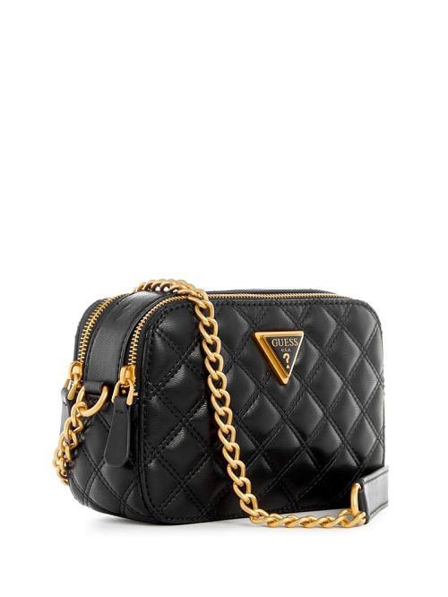 Guess Giully Quilted Camera Crossbody Zwart | GUESS-SN29014