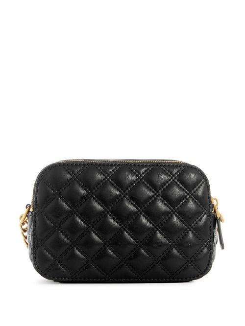 Guess Giully Quilted Camera Crossbody Zwart | GUESS-SN29014