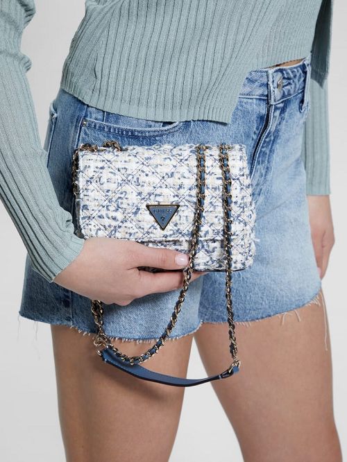 Guess Giully Quilted Mini Crossbody Blauw | GUESS-SN28922