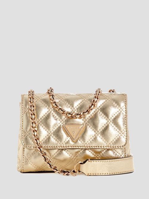 Guess Giully Quilted Mini Crossbody Goud | GUESS-SN28998
