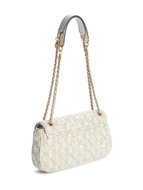 Guess Giully Tweed Convertible Crossbody Roze | GUESS-SN28863