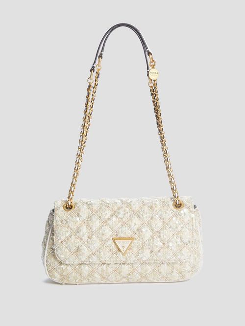 Guess Giully Tweed Convertible Crossbody Roze | GUESS-SN28863