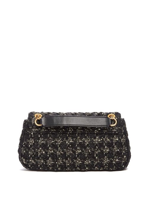 Guess Giully Tweed Convertible Crossbody Zwart | GUESS-SN29128