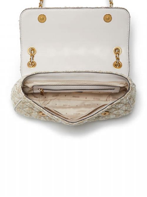 Guess Giully Tweed Convertible Crossbody Roze | GUESS-SN29132