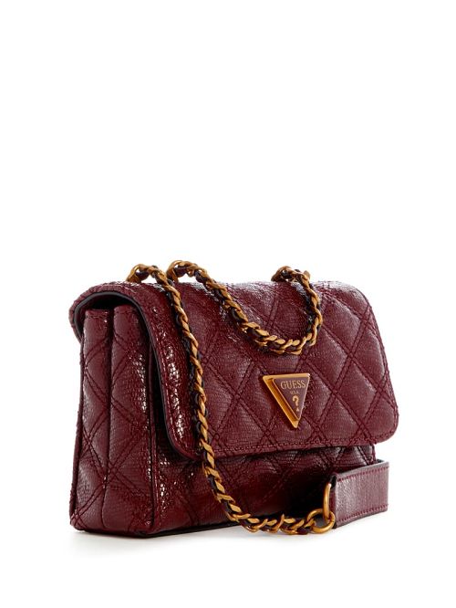 Guess Giully Tweed Mini Convertible Crossbody Rood | GUESS-SN28682