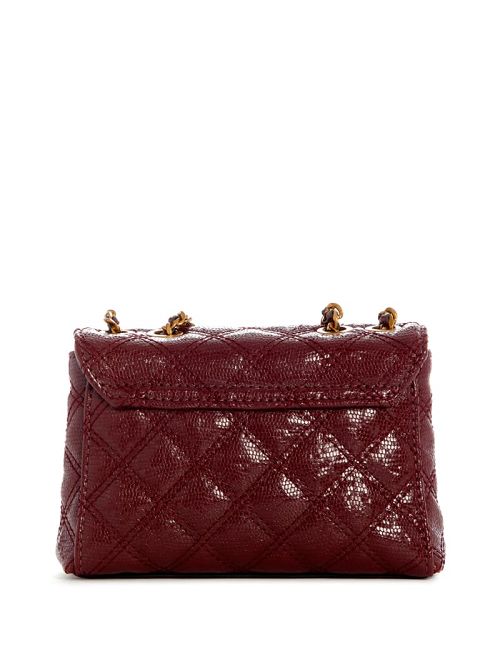 Guess Giully Tweed Mini Convertible Crossbody Rood | GUESS-SN28682