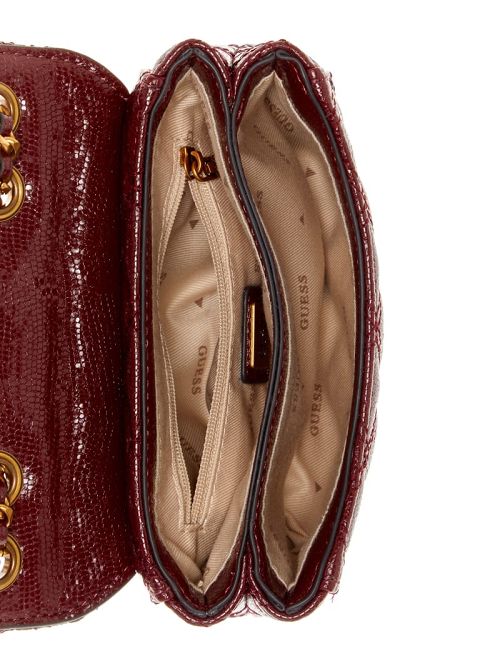 Guess Giully Tweed Mini Convertible Crossbody Rood | GUESS-SN28682