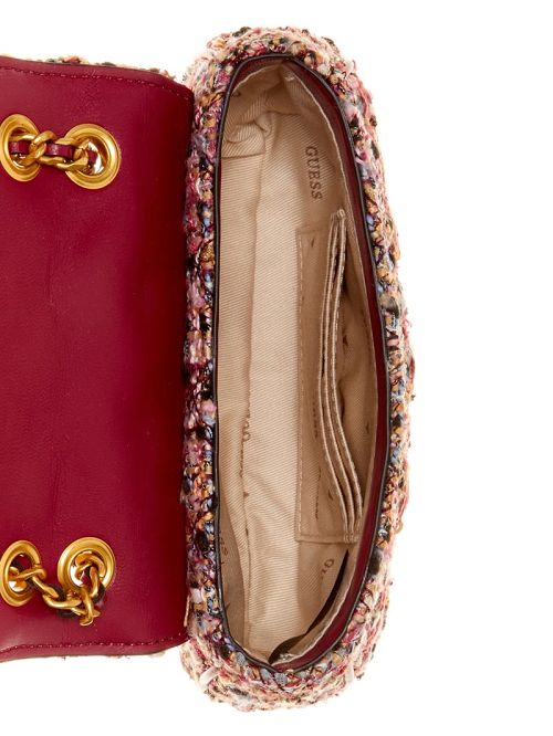 Guess Giully Tweed Mini Convertible Crossbody Paars | GUESS-SN28833