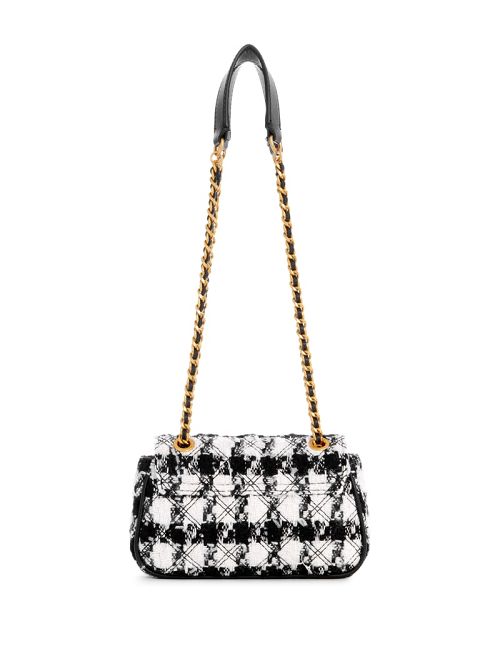 Guess Giully Tweed Mini Convertible Crossbody Zwart | GUESS-SN28884